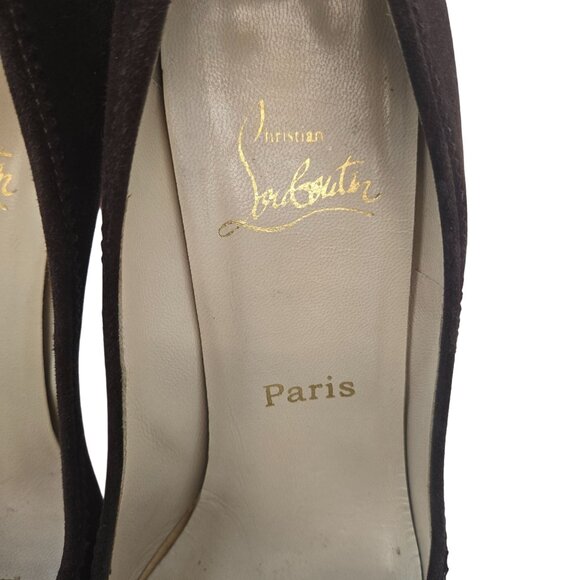 Christian Louboutin Vintage Steva Suede Leather Tassel Pumps Size 38.5/US 8.5 - Picture 4 of 11